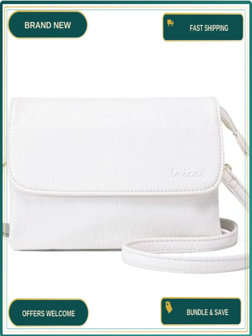RFID Small Crossbody Bag Vegan Leather Mini Phone Purse Adjustable Strap